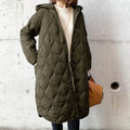 Cappotto invernale trapuntato | Design di media lunghezza con cappuccio