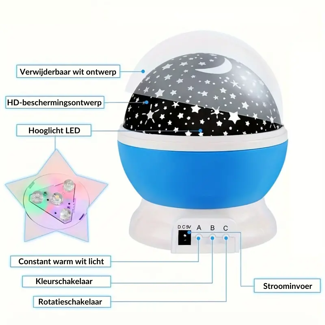 DreamStar - Incantevole proiettore di stelle per bambini
