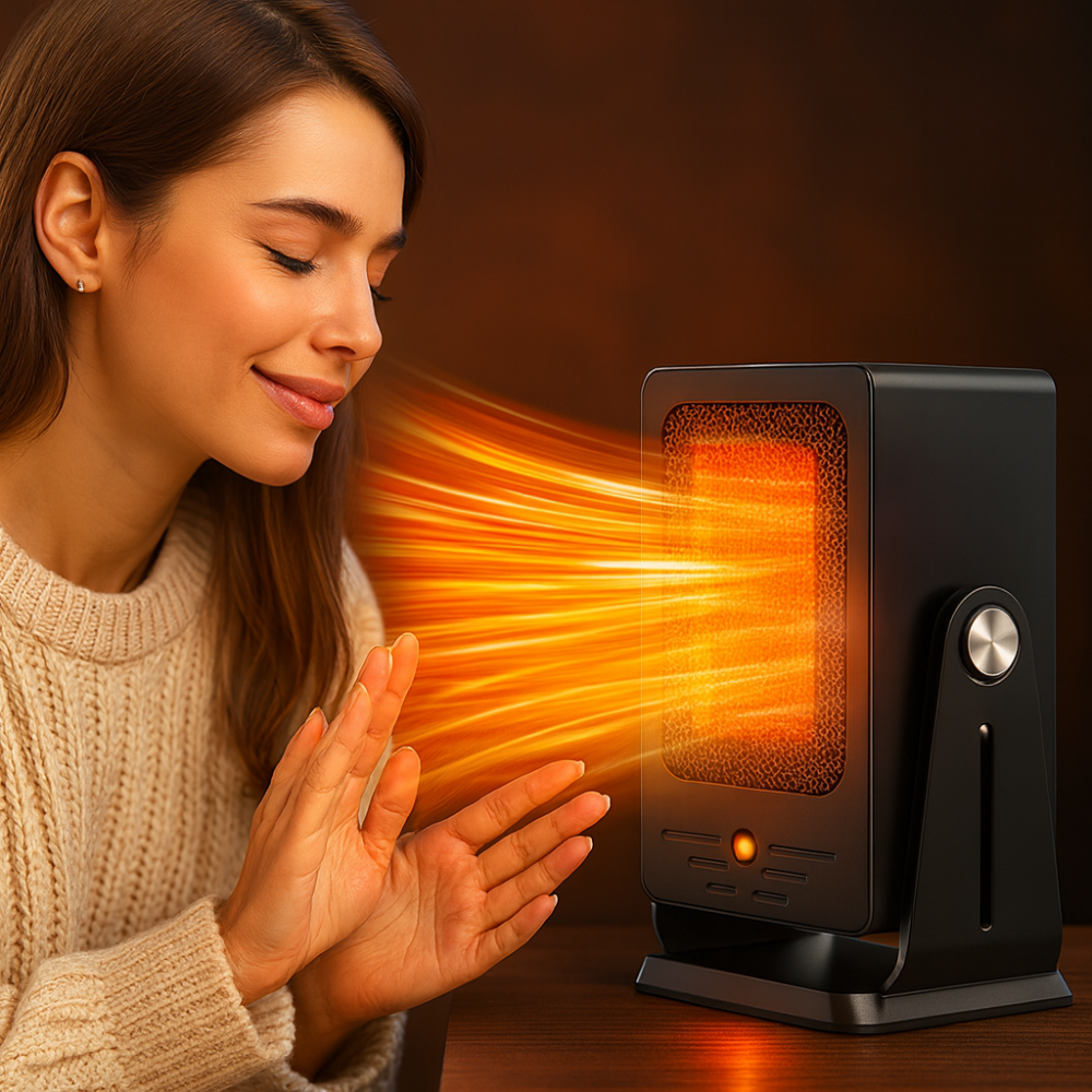 Scaldabagno Elettrico Ceramica Portatile 900W Termostato Regolabile