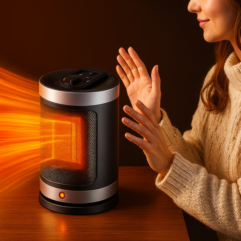 Scaldabagno Elettrico Ceramica Portatile 900W Termostato Regolabile