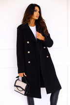 Cappotto invernale classico in lana | Design sartoriale lungo doppiopetto