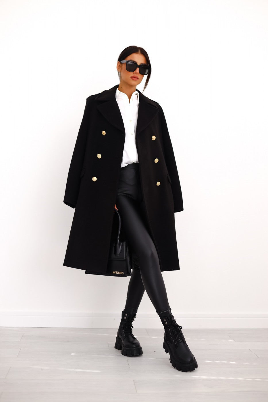 Cappotto invernale classico in lana | Design sartoriale lungo doppiopetto