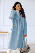 Cappotto invernale classico in lana | Design sartoriale lungo doppiopetto