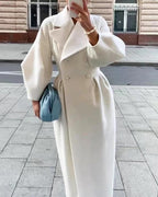 Elegante cappotto invernale in lana | Doppiopetto con risvolto strutturato