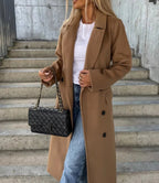 Cappotto invernale classico in lana | Design con cintura a doppio petto