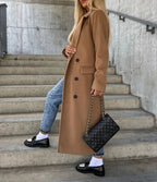 Cappotto invernale classico in lana | Design con cintura a doppio petto