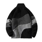 Giacca in pile moderna | Design monocromatico a blocchi di colore