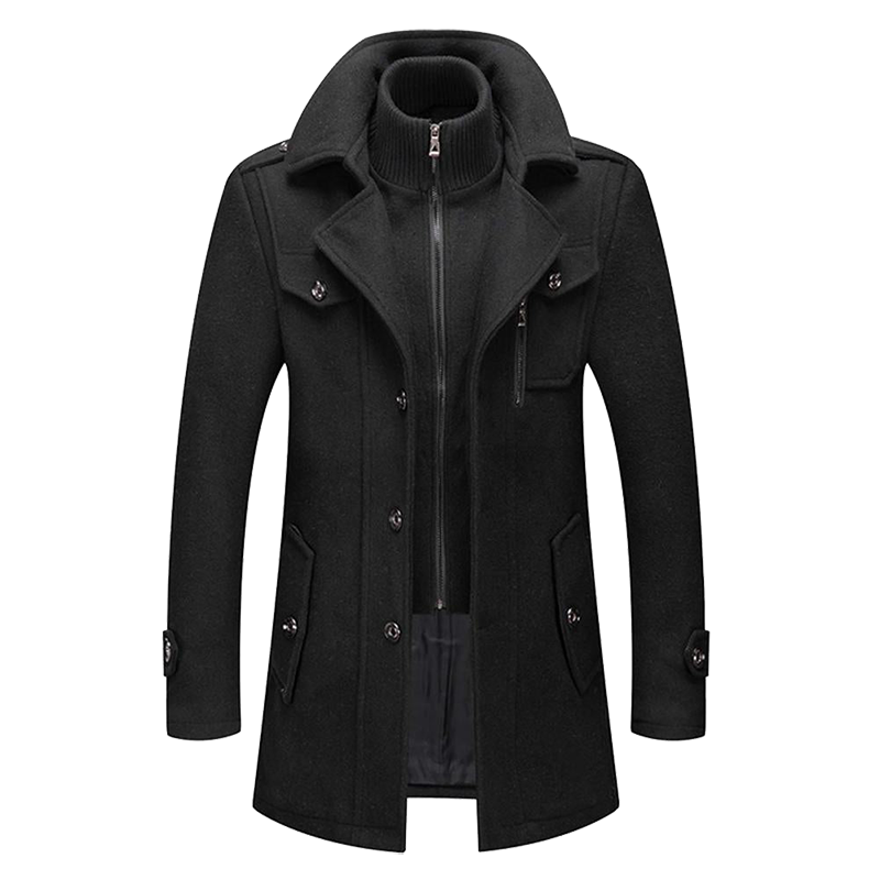 Cappotto invernale classico | Design in misto lana a doppio strato