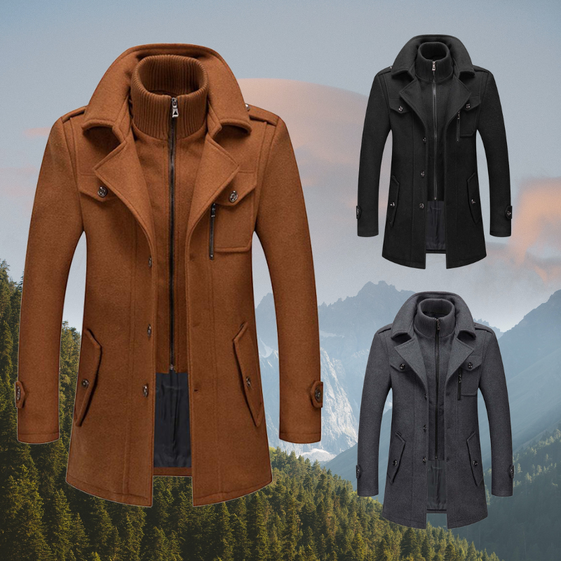 Cappotto invernale classico | Design in misto lana a doppio strato