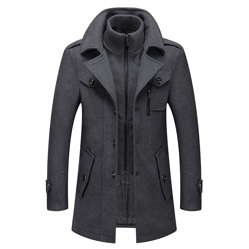 Cappotto invernale classico | Design in misto lana a doppio strato
