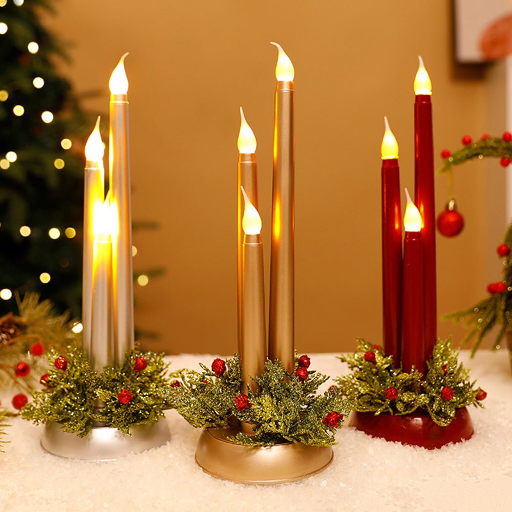 Candele natalizie a LED senza fiamma con luce tremolante realistica