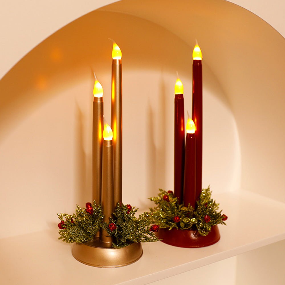 Candele natalizie a LED senza fiamma con luce tremolante realistica