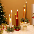 Candele natalizie a LED senza fiamma con luce tremolante realistica