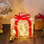 Confezione regalo natalizia a LED con 100 luci bianche calde
