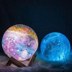 Lampada lunare 3D con 16 colori e supporto in legno