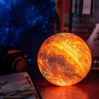 Lampada lunare 3D con 16 colori e supporto in legno