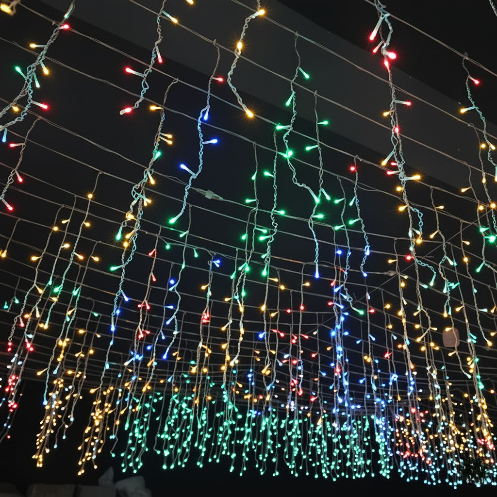 Luci per tende a ghiacciolo a LED da 50 m | Luci natalizie a bassa tensione 36V impermeabili all'aperto