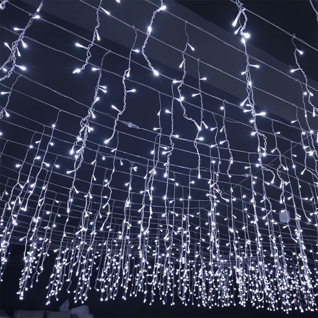 Luci per tende a ghiacciolo a LED da 50 m | Luci natalizie a bassa tensione 36V impermeabili all'aperto