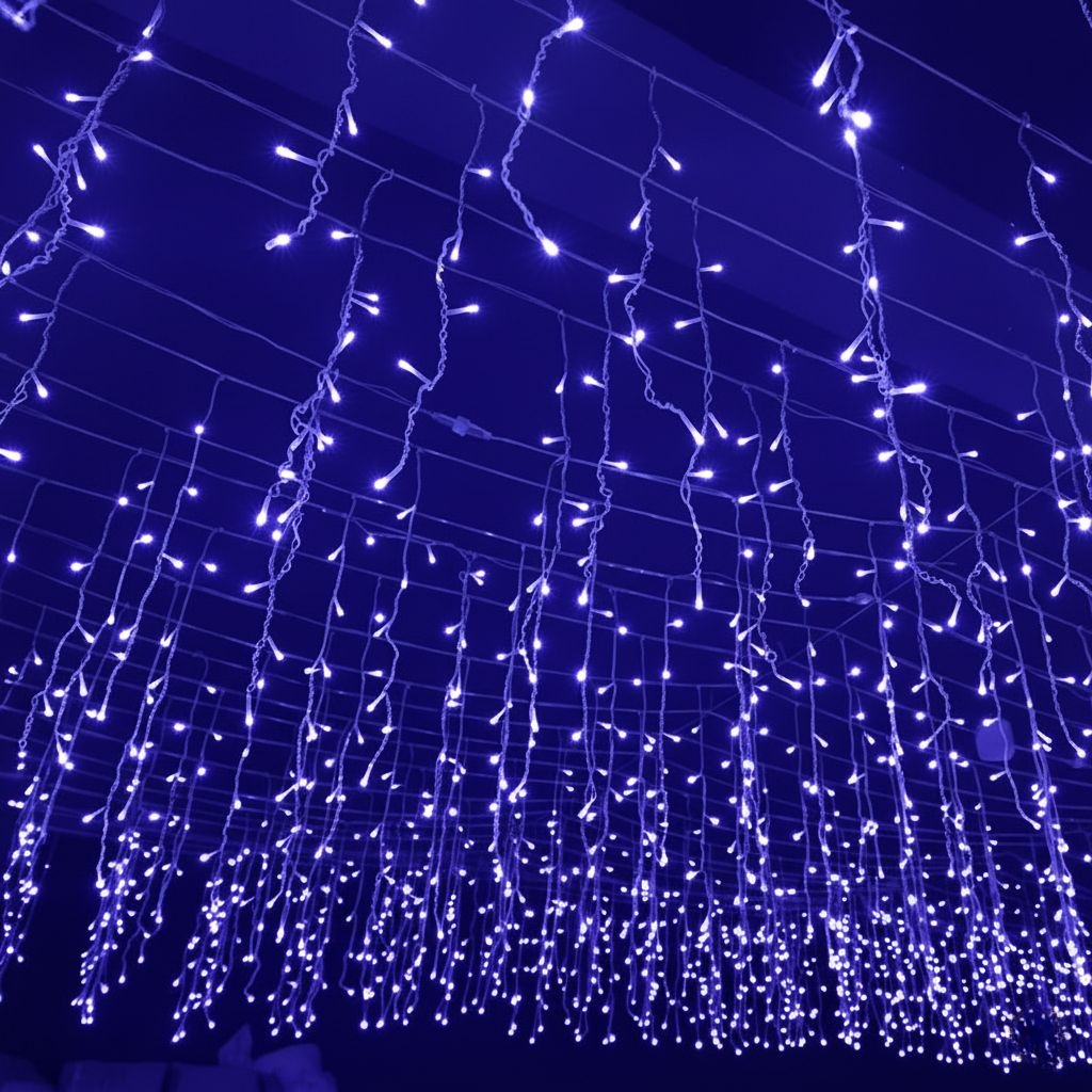 Luci per tende a ghiacciolo a LED da 50 m | Luci natalizie a bassa tensione 36V impermeabili all'aperto