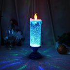 Luce LED glitterata con base | Decorazione natalizia senza fiamma con cambio colore
