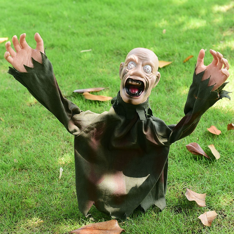 Decorazione di Halloween da giardino con zombi urlanti spaventosi