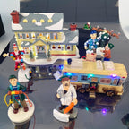 Decorazioni per il desktop della casa di Natale in miniatura