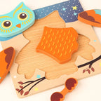 Puzzle di animali cartoon in legno 3D di alta qualità per bambini