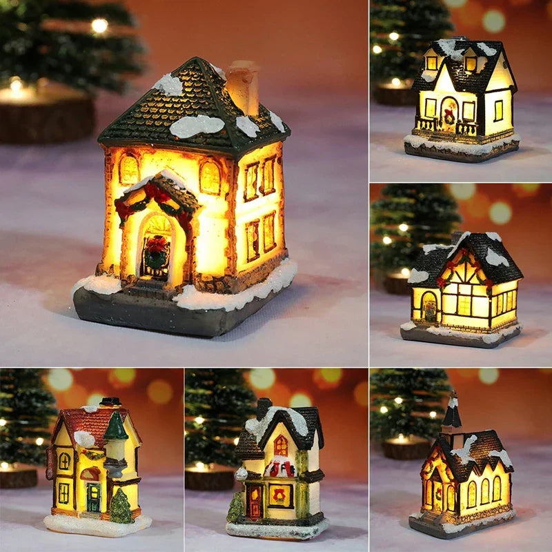 Decorazione natalizia a LED con batteria | Casa decorativa illuminata per un'atmosfera festosa