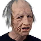 Maschera da uomo anziano in lattice realistico | Copricapo espressivo per costume di Halloween