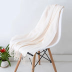 Sciarpa da donna calda e accogliente: frange lunghe, cashmere, invernale