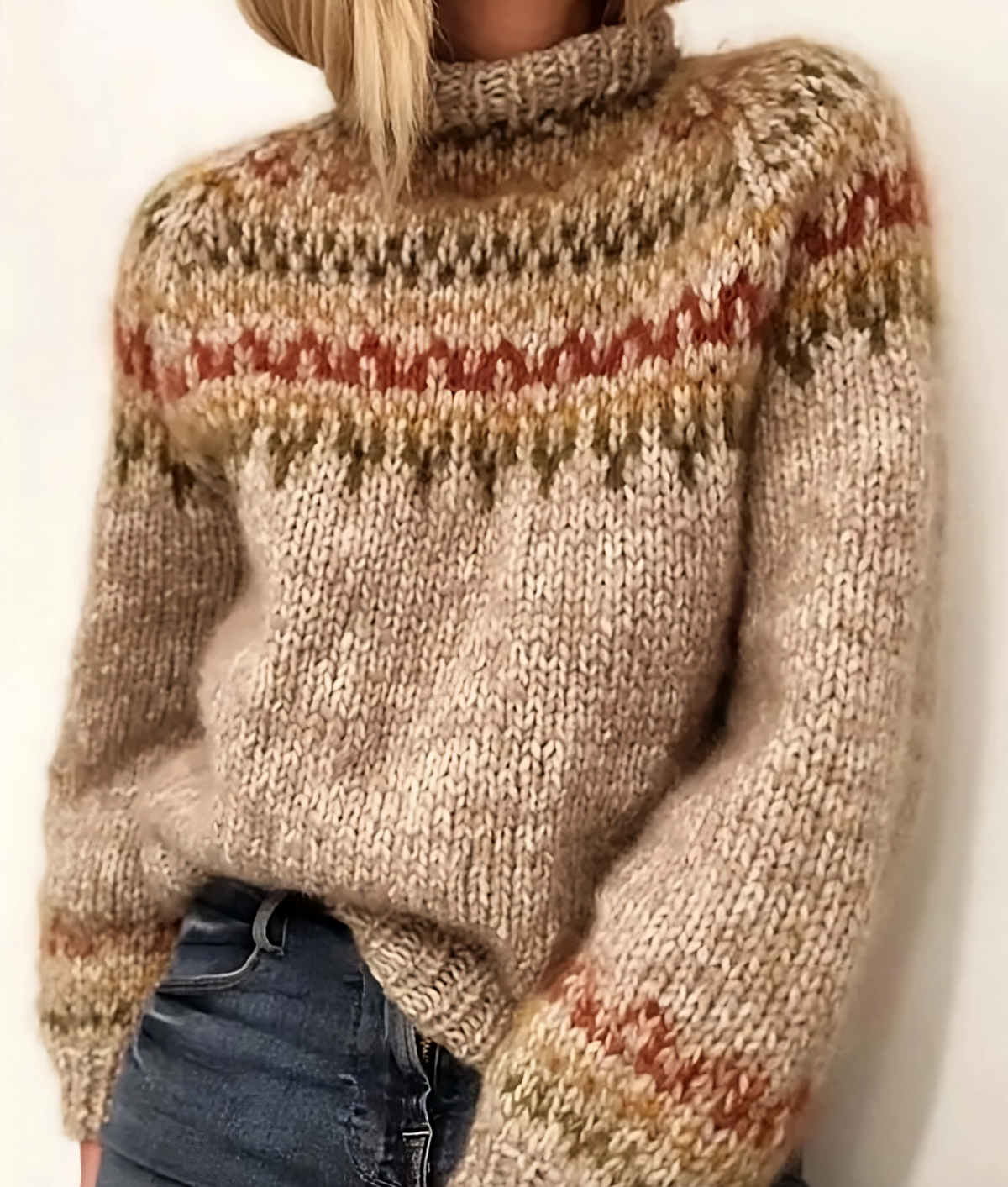 Maglione dolcevita isolante da donna - Comodo inverno in lana