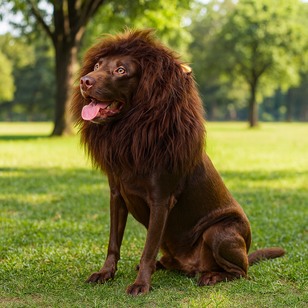 Parrucca con criniera di leone per costume da cane di Halloween