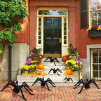 Ragno gigante di Halloween | Decorazione pelosa nera posizionabile 200 cm