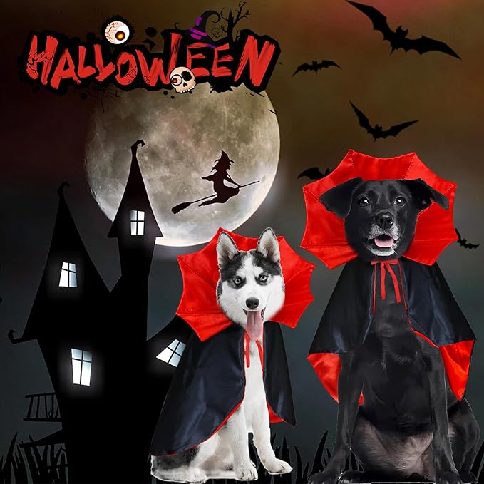 Costume da cane mantello da vampiro di Halloween