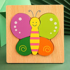 Puzzle di animali cartoon in legno 3D di alta qualità per bambini