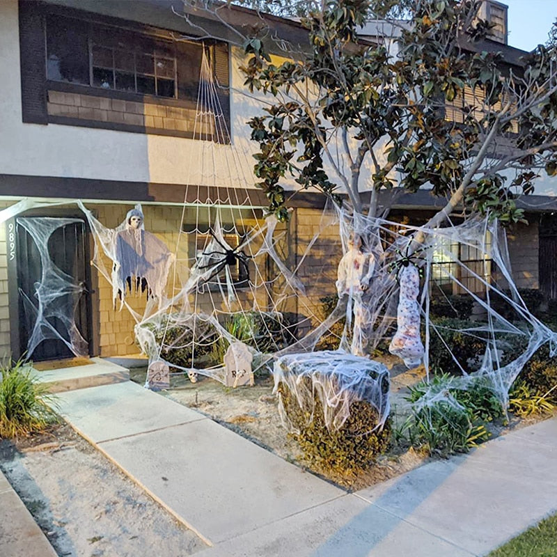 Decorazione di Halloween ragnatela elastica artificiale
