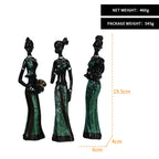 Decor Statue decorative Scultura Decorazione della casa Soggiorno Persone nere Bambola personalizzata Artigianato in resina in tre pezzi