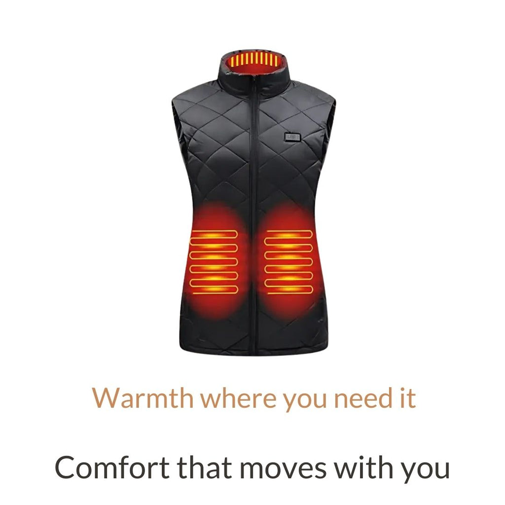 Gilet riscaldato da donna, gilet riscaldato ricaricabile con alimentazione a batteria USB, abbigliamento riscaldato elettrico leggero per l'inverno