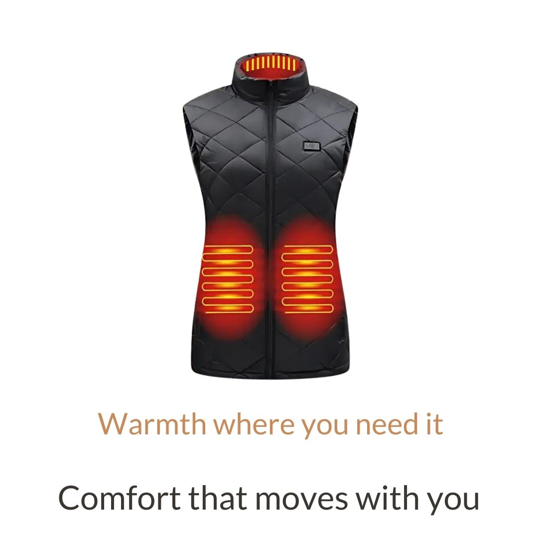 Gilet riscaldato da donna, gilet riscaldato ricaricabile con alimentazione a batteria USB, abbigliamento riscaldato elettrico leggero per l'inverno
