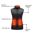 Gilet riscaldato da donna, gilet riscaldato ricaricabile con alimentazione a batteria USB, abbigliamento riscaldato elettrico leggero per l'inverno