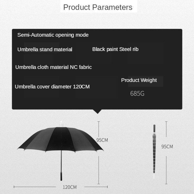 Ombrello automatico minimalista a manico lungo