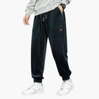 Pantaloni da jogging da uomo in velluto a coste con coulisse e tasche laterali