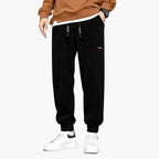 Pantaloni da jogging da uomo in velluto a coste con coulisse e tasche laterali