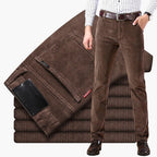 Pantaloni da uomo in velluto a coste con cintura e gambe dritte