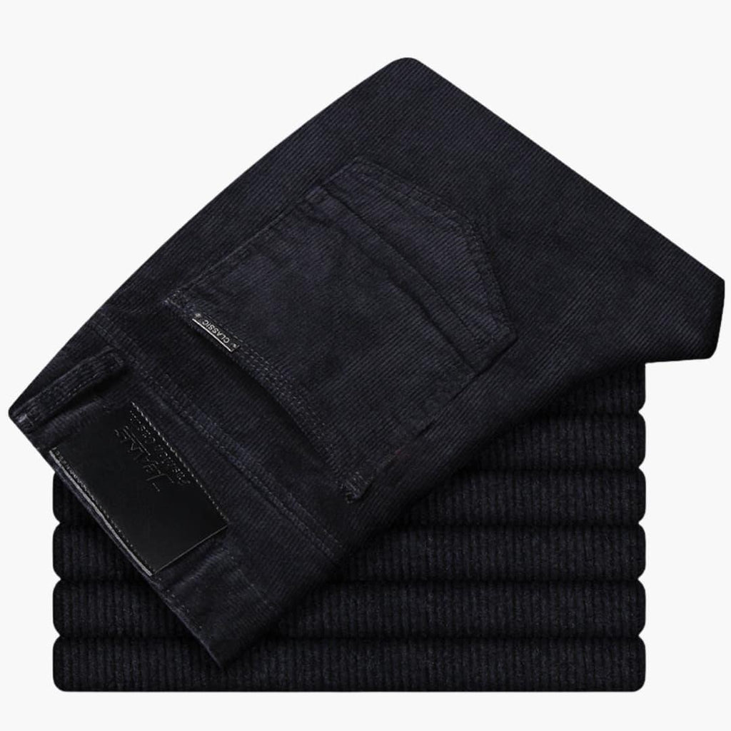 Pantaloni da uomo in velluto a coste con cintura e gambe dritte