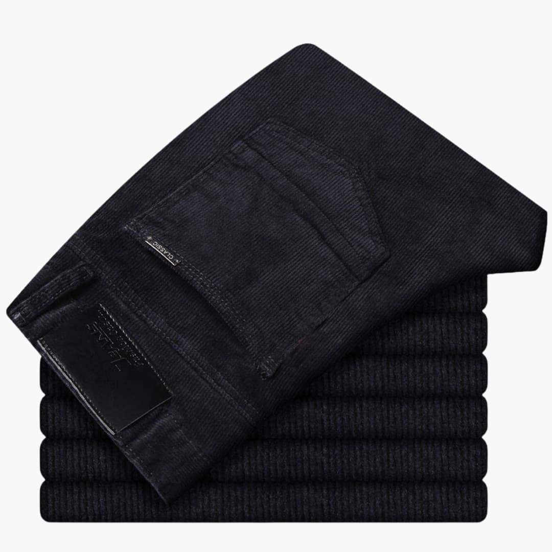 Pantaloni da uomo in velluto a coste con cintura e gambe dritte