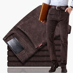 Pantaloni da uomo in velluto a coste con cintura e gambe dritte
