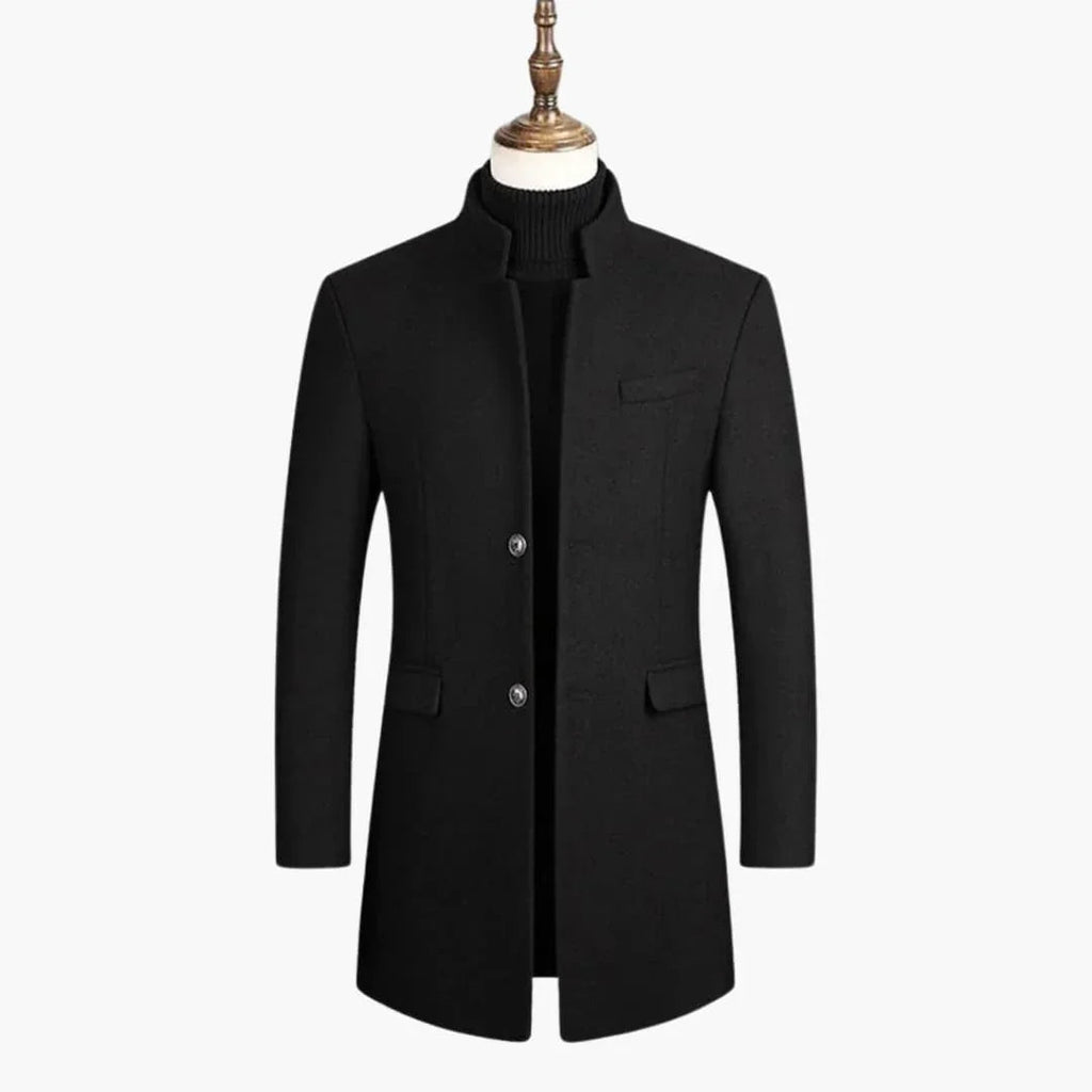 Cappotto Lungo da Uomo con Chiusura a Bottoni