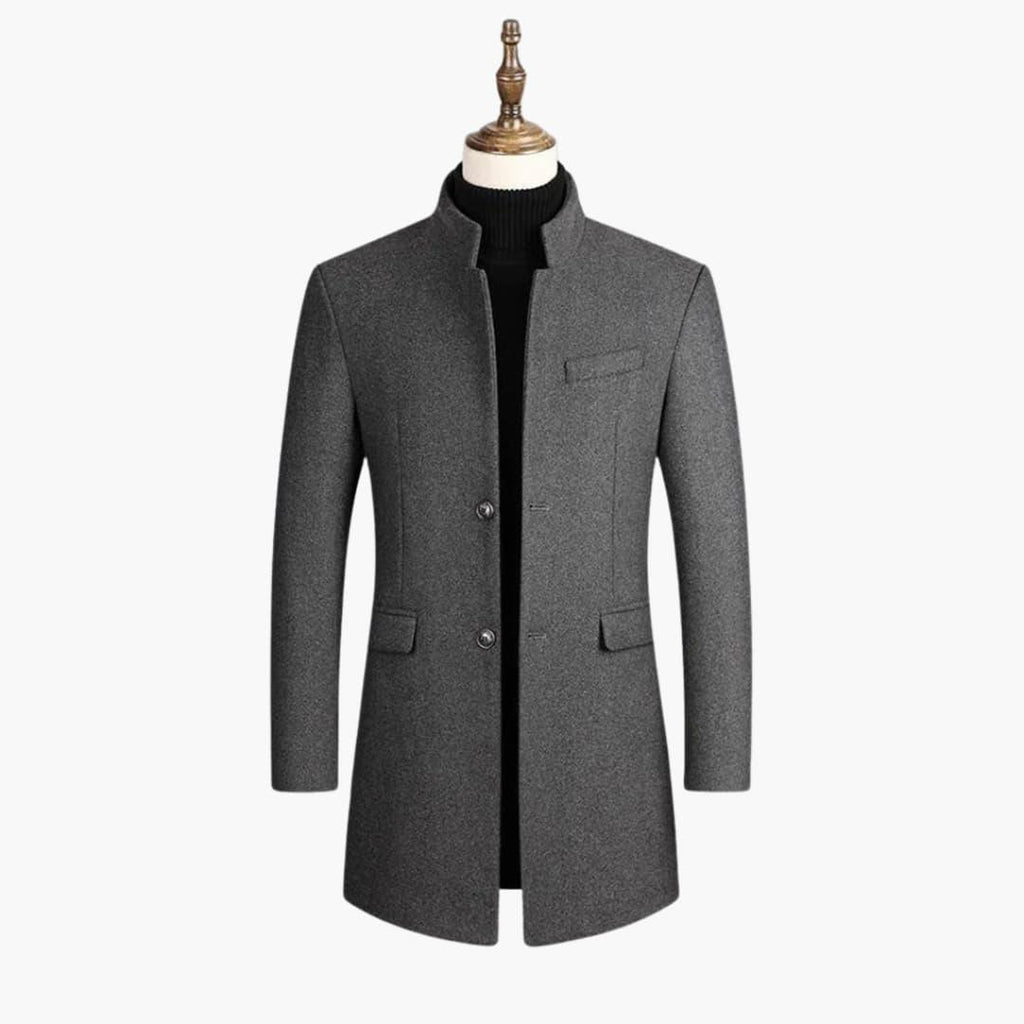 Cappotto Lungo da Uomo con Chiusura a Bottoni