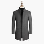 Cappotto Lungo da Uomo con Chiusura a Bottoni